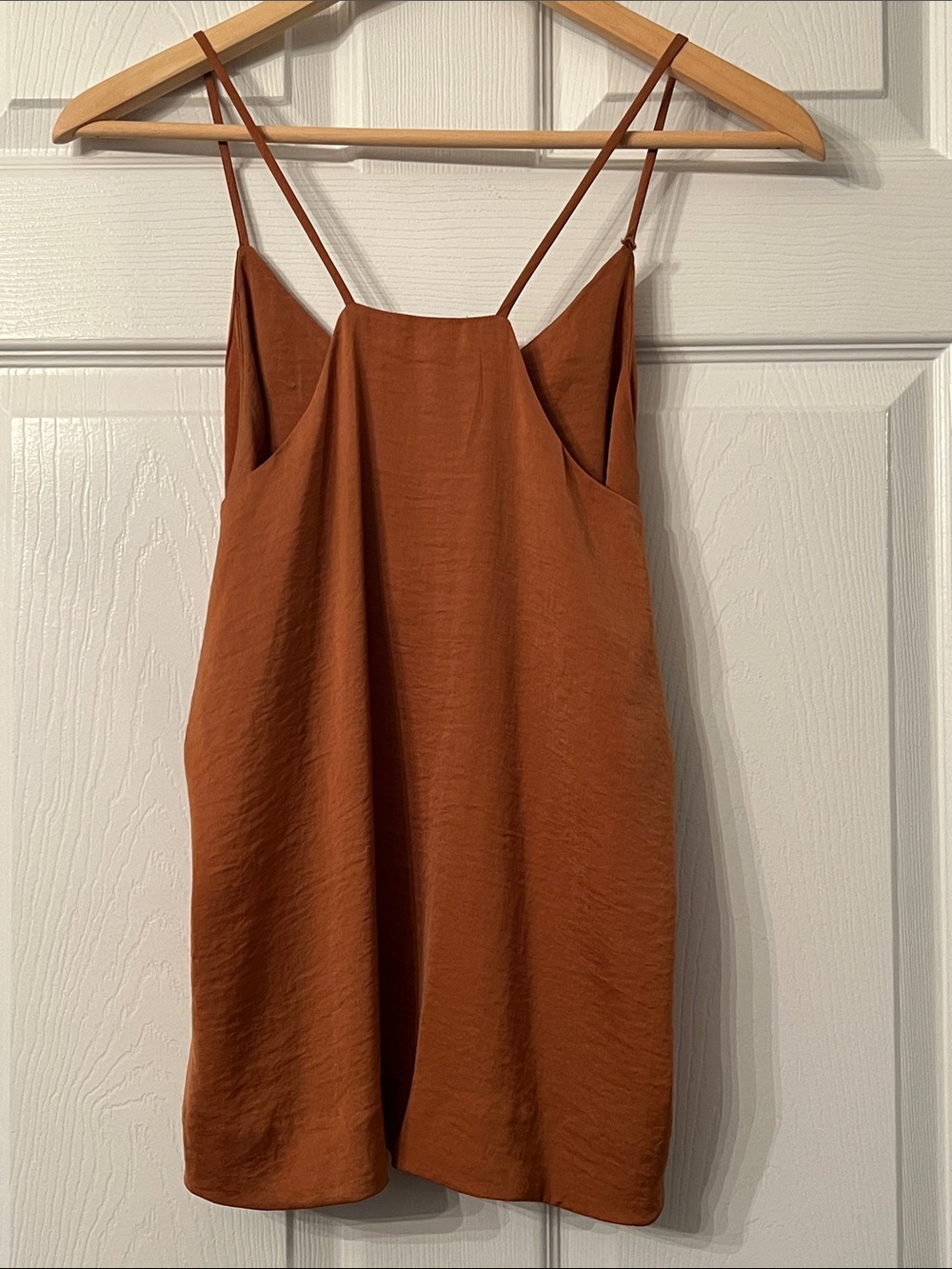 H&M Rust-Brown Satin Spaghetti-Strap Cami - Picture 4 of 9